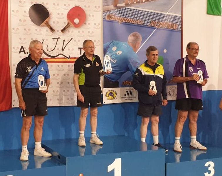 Campeonato de España tenis de mesa podio individual 80 año 2023