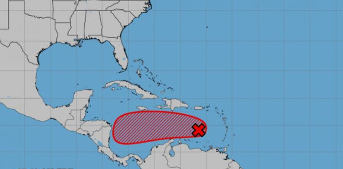 Onda tropical se acerca al centro del mar Caribe